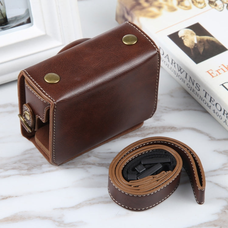 For Sony ZV-1F Vlog Camera Full Body Magnetic Leather Camera Case Bag with Strap, For Sony ZV-1F with Magnetic