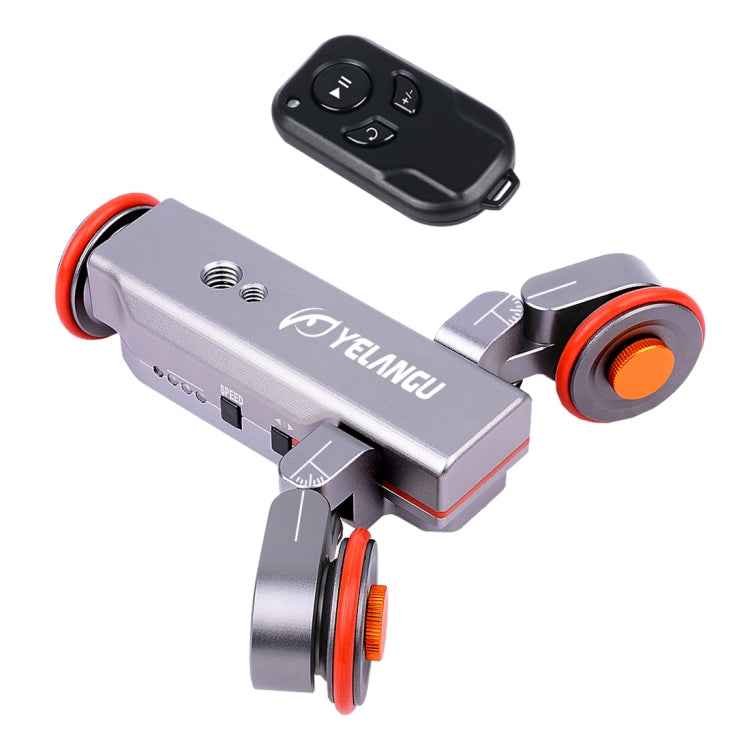 YELANGU L4X Camera 3-wheel Dolly II Electric Track Slider 3-Wheel Video Pulley Rolling Dolly Car with Remote Control for DSLR / Home DV Cameras, GoPro, Smartphones, Load: 3kg