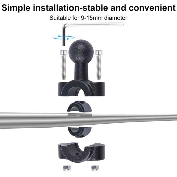 21mm Ballhead Car Front Seat Handlebar Fixed Mount Holder with Tripod Adapter & Screw for GoPro, Insta360, DJI and Other Action Cameras