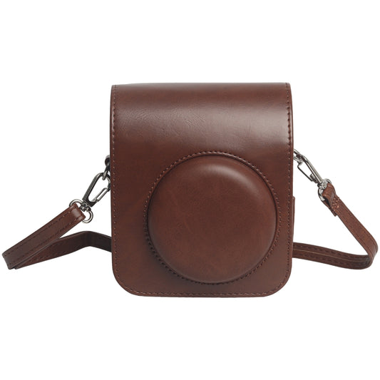 For FUJIFILM Instax mini 12 Leather Case Full Body Camera Bag with Shoulder Strap, For FUJIFILM Instax mini 12