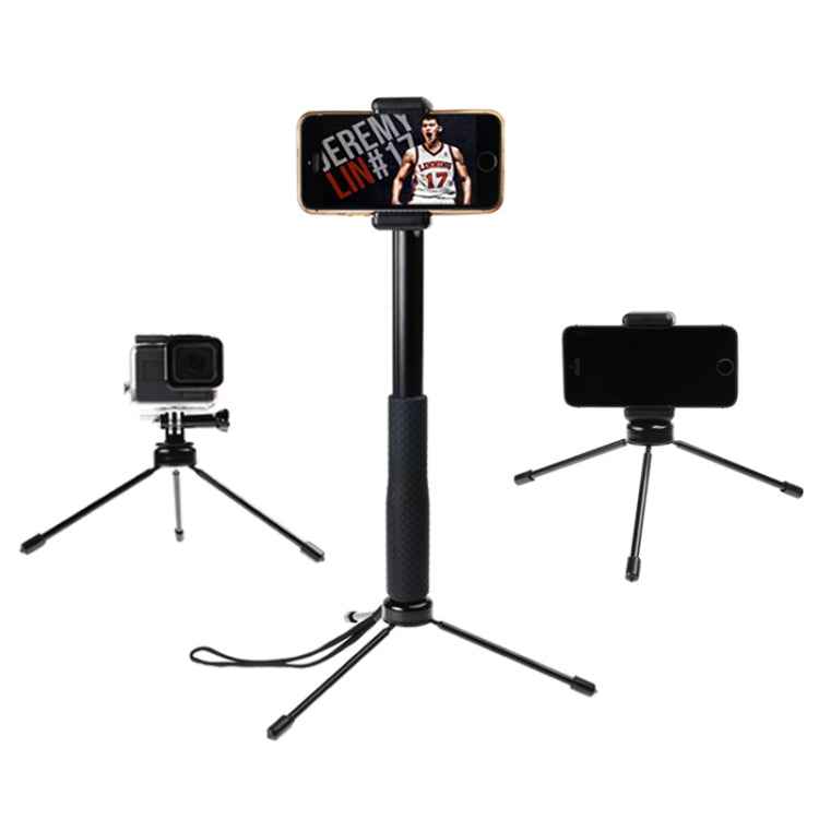 30-93cm Grip Foldable Tripod Holder Multi-functional Selfie Stick Monopod for GoPro, Insta360, DJI and Other Action Cameras, Phones
