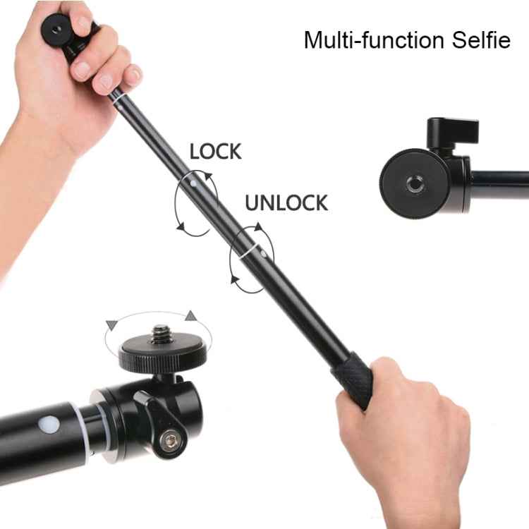 30-93cm Grip Foldable Tripod Holder Multi-functional Selfie Stick Monopod for GoPro, Insta360, DJI and Other Action Cameras, Phones