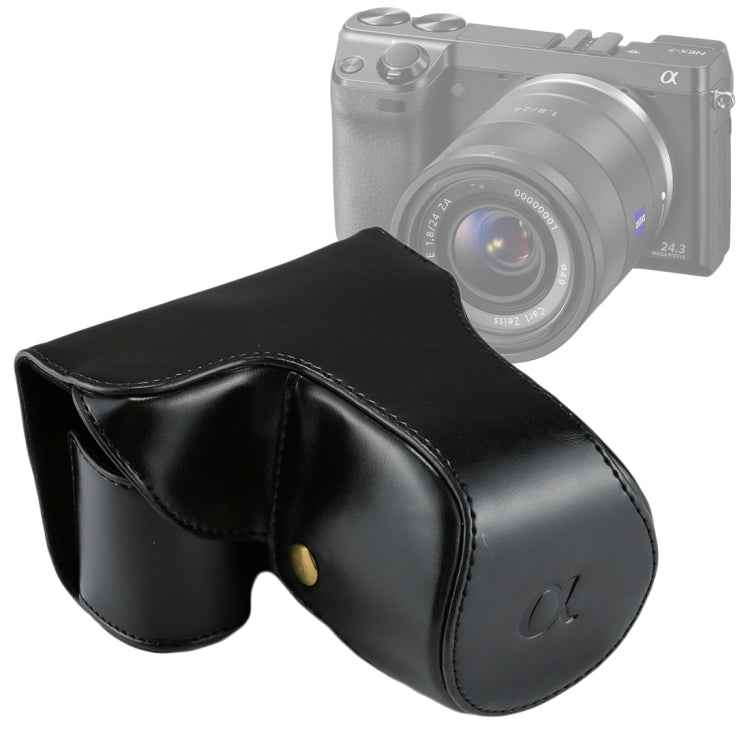 Full Body Camera PU Leather Case Bag with Strap for Sony NEX 7 / F3 (18-55mm Lens)