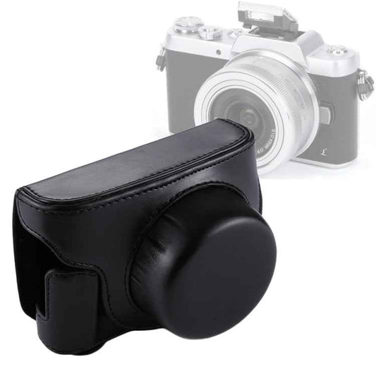 Full Body Camera PU Leather Camera Case Bag with Strap for Panasonic Lumix GF7 / GF8 / GF9 (12-32mm / 14-42mm Lens)