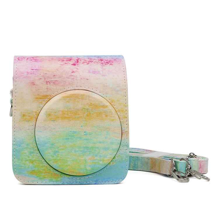 Rainbow Oil painting Pattern PU Leather Protective Camera Case Bag For FUJIFILM Instax Mini70 Camera