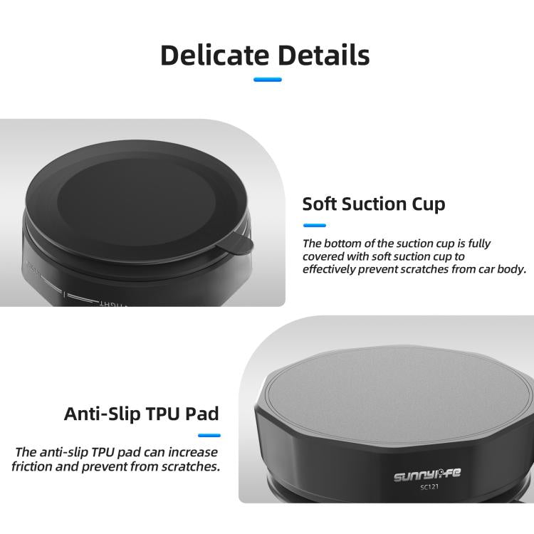 Sunnylife Universal Suction Cup Adapter Base Strong Suction Sucker for Action Camera