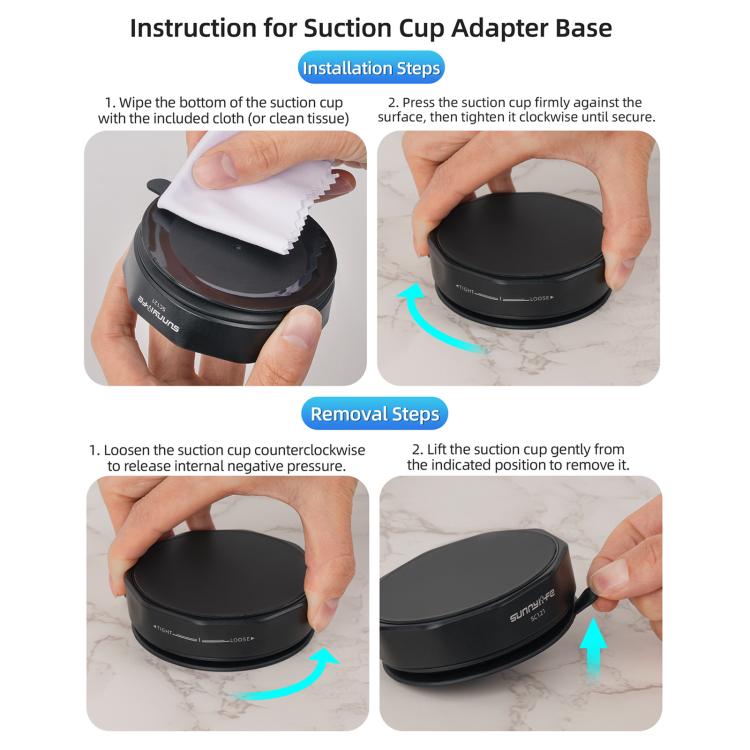Sunnylife Universal Suction Cup Adapter Base Strong Suction Sucker for Action Camera