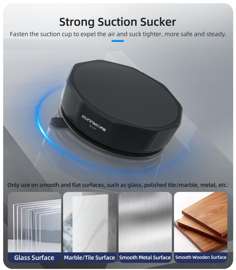 Sunnylife Universal Suction Cup Adapter Base Strong Suction Sucker for Action Camera