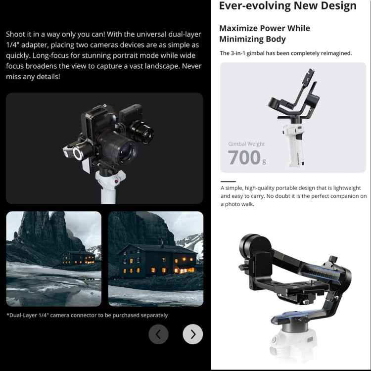 MOZA AirCross S 3 Axis Foldable Handheld Gimbal Stabilizer for DSLR Cameras and Smart Phone