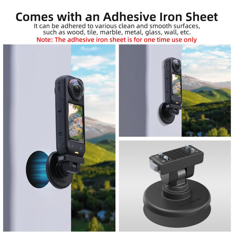 Sunnylife Quick-Release Magnetic Base Mount 1/4 180 Tilt Adjustable Tabletop Base Bracket For Insta360 X4 Air / X5 / Ace / Ace Pro 2 / 1, DZ-142 For Insta360 X4 Air / X5