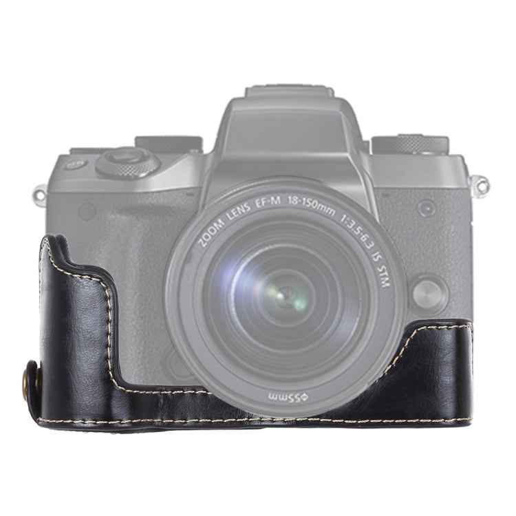 1/4 inch Thread PU Leather Camera Half Case Base for Canon EOS M5