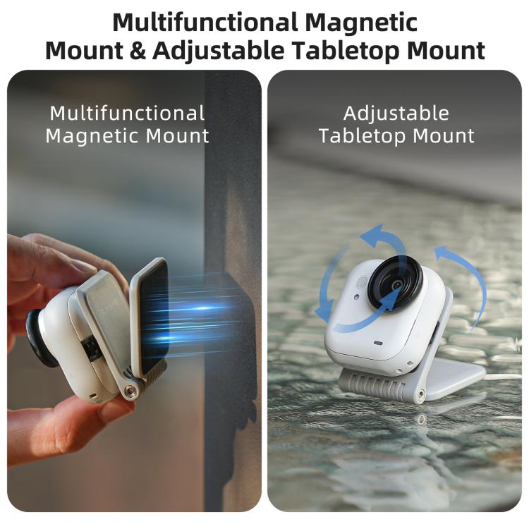 Sunnylife Universal Magnetic Mount Portable Tabletop Base Bracket Angles Adjustable 180 Rotation Holder for Mini Cameras, MJ120 Universal