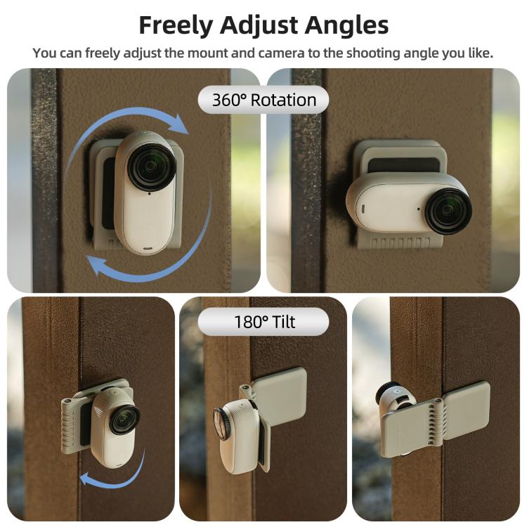 Sunnylife Universal Magnetic Mount Portable Tabletop Base Bracket Angles Adjustable 180 Rotation Holder for Mini Cameras, MJ120 Universal