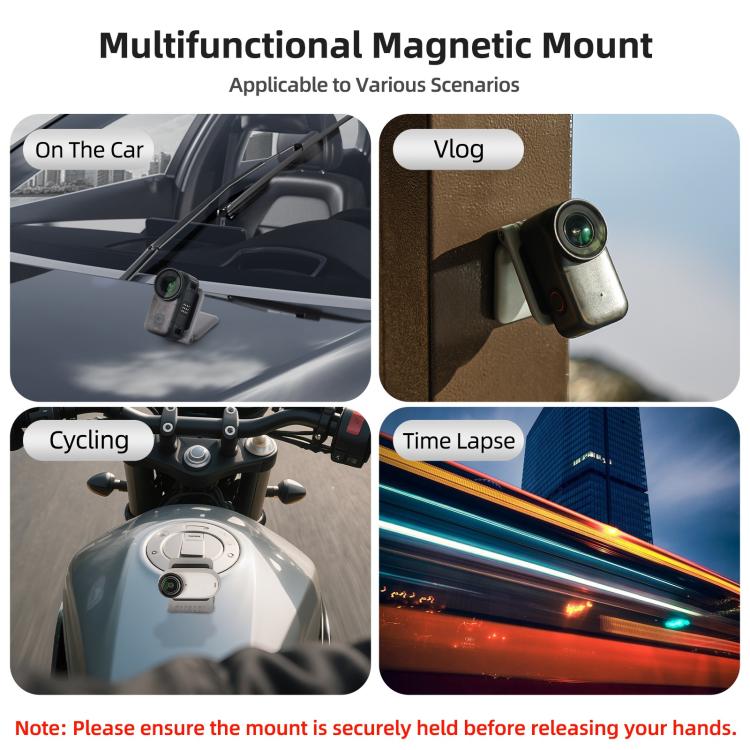 Sunnylife Universal Magnetic Mount Portable Tabletop Base Bracket Angles Adjustable 180 Rotation Holder for Mini Cameras, MJ120 Universal
