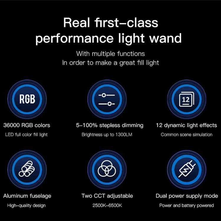 LUXCeO P6 RGB Colorful Photo LED Stick Video Light Handheld APP Control Full Color LED Fill Light