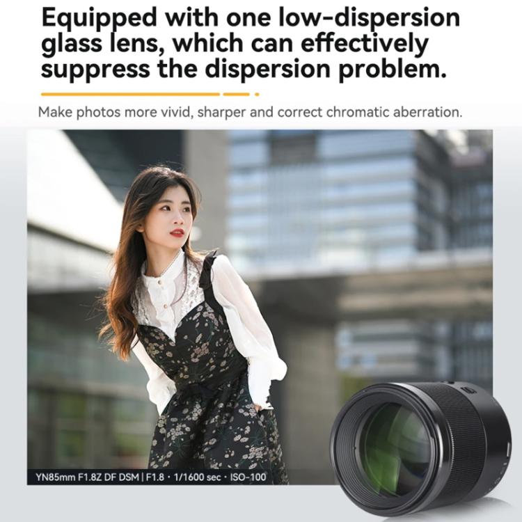 YONGNUO YN85mm F1.8Z DF DSM Lens for Nikon Z6II / Z7II Z-mount Full-frame, YN85mm F1.8Z