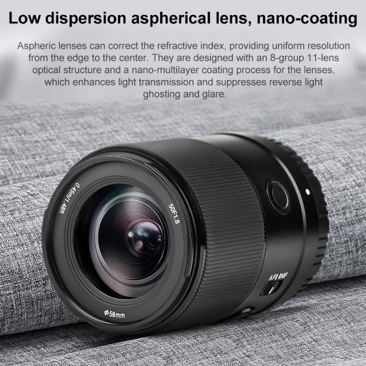 YONGNUO YN50mm F1.8Z DF DSM Full Frame Auto Focus Standard Prime Lens for Nikon Z-mount Mirrorless Cameras, YN50mm F1.8Z Full Frame