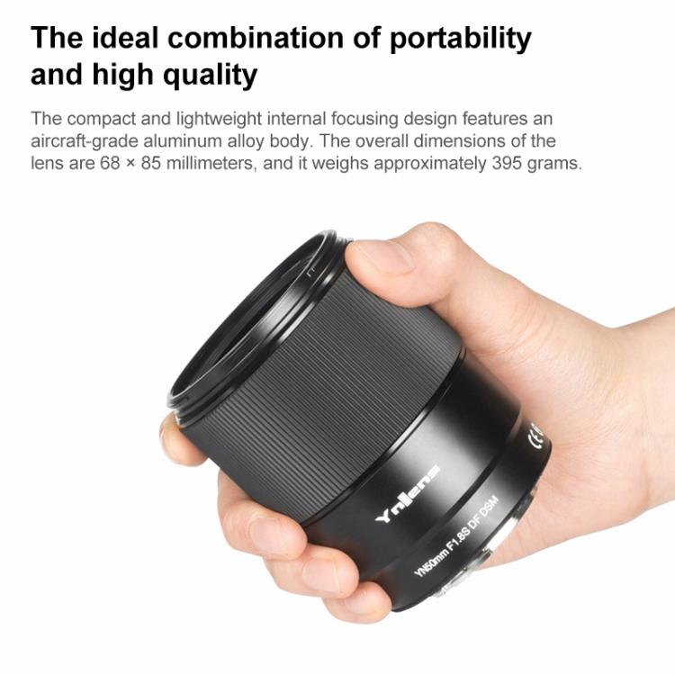 YONGNUO YN50mm F1.8S DF DSM Full Frame Auto Focus Standard Prime Lens for Sony E-mount Mirrorless Cameras, YN50mm F1.8S Full Frame