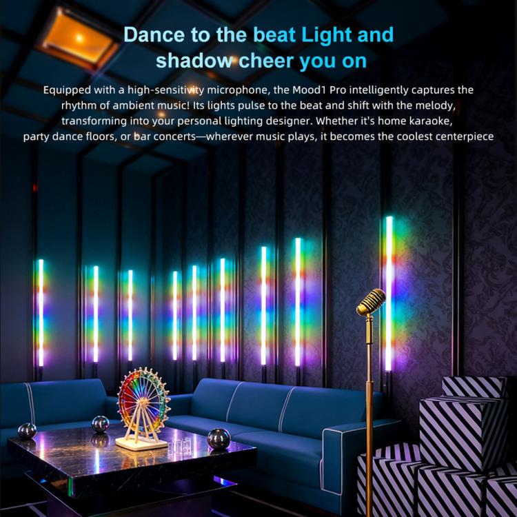 LUXCeO Mood1 Pro 90cm RGB Colorful Atmosphere Rhythm LED Stick Handheld Video Photo Fill Light, No Tripod, 90cm