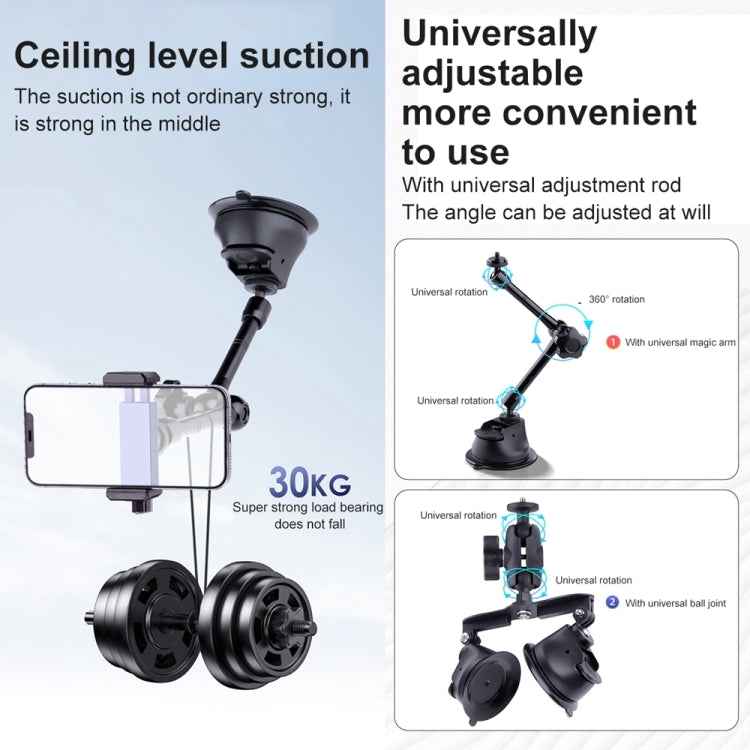 Single Suction Cup Articulating Friction Magic Arm Phone Clamp Mount