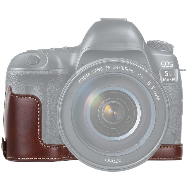 1/4 inch Thread PU Leather Camera Half Case Base for Canon EOS 5D Mark IV / 5D Mark III, For Canon 5D4