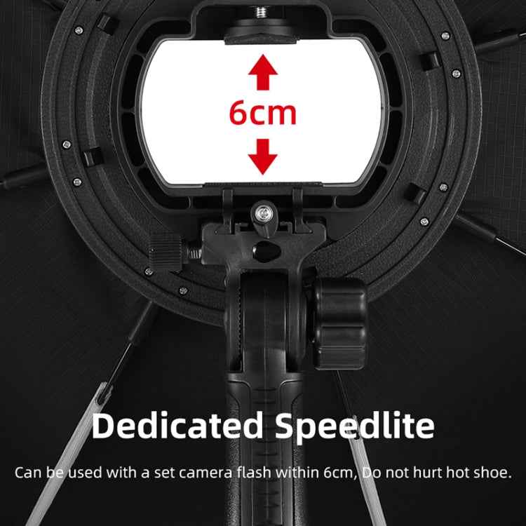 TRIOPO KS90 90cm Dome Speedlite Flash Octagon Parabolic Softbox Diffuser with Bracket Mount Handle for Speedlite