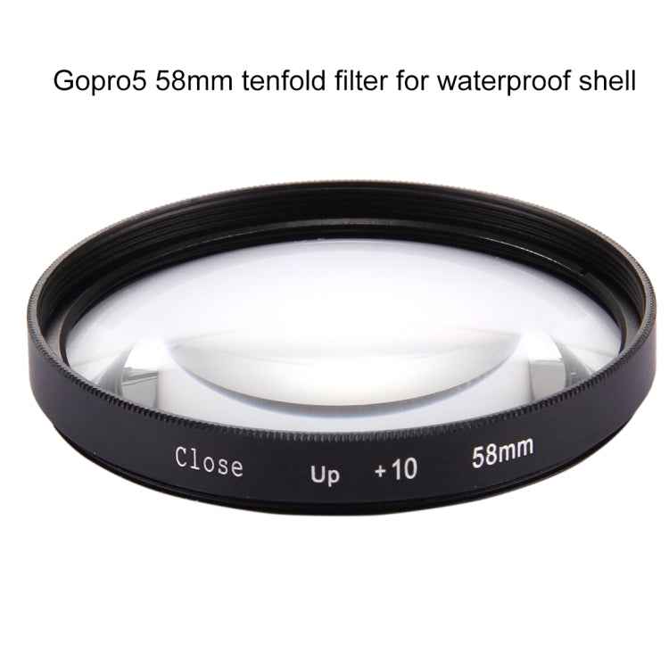 58mm 2 in 1 10X Close-Up Lens Filter for GoPro HERO7 Black/6 /5