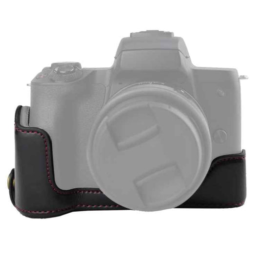 1/4 inch Thread PU Leather Camera Half Case Base for Canon EOS M50 / M50 Mark II