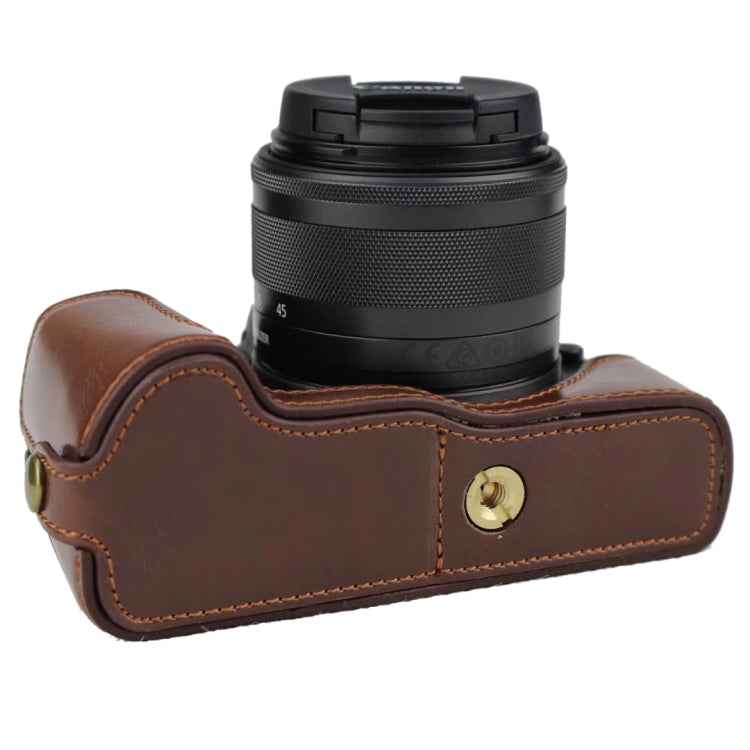 1/4 inch Thread PU Leather Camera Half Case Base for Canon EOS M50 / M50 Mark II
