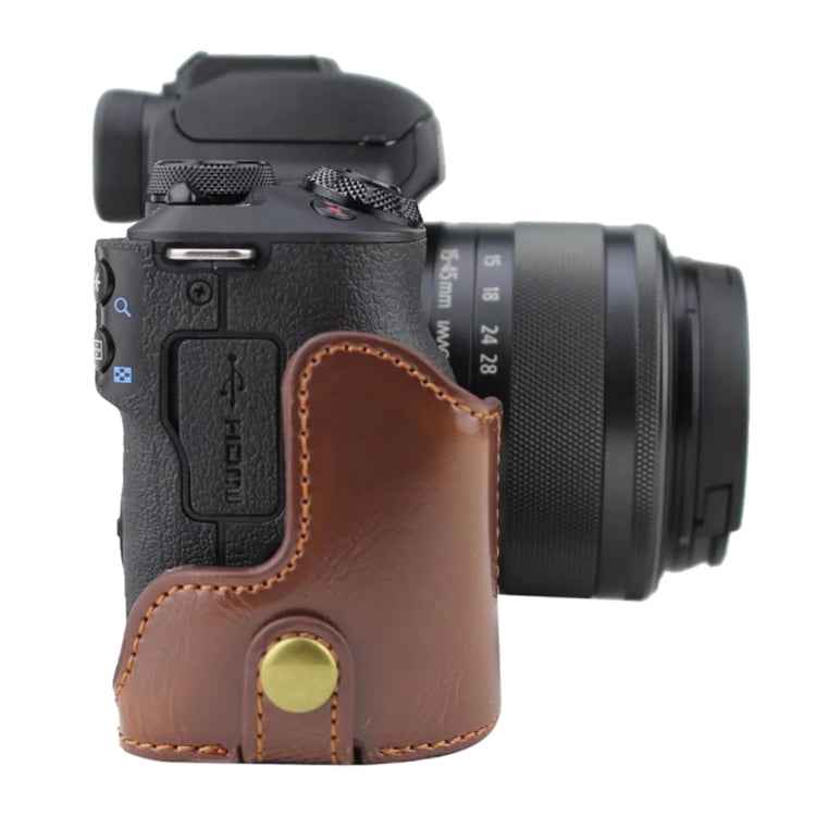 1/4 inch Thread PU Leather Camera Half Case Base for Canon EOS M50 / M50 Mark II