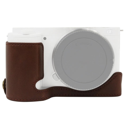 1/4 inch Thread PU Leather Camera Half Case Base for Sony ZV-E10 / ZV-E10L, For Sony ZV-E10