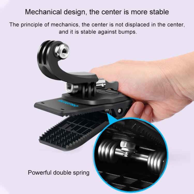 RUIGPRO 360 Degree Rotation J-Type Backpack Rec-Mounts Clip Clamp Mount with Screw for GoPro HERO9 Black / HERO8 Black /HERO7 /6 /5, DJI Osmo Action, Xiaoyi and Other Action Cameras