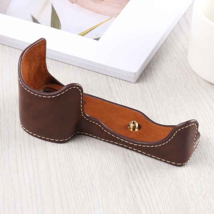 1/4 inch Thread PU Leather Camera Half Case Base for Sony A6400 / ILCE-A6400
