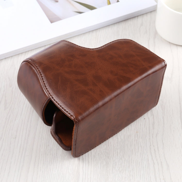 Full Body Camera PU Leather Case Bag with Strap for Sony A6400 / ILCE-A6400, For Sony A6400