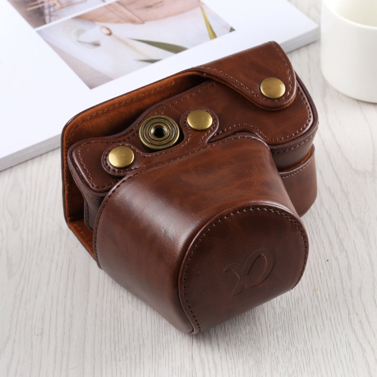 Full Body Camera PU Leather Case Bag with Strap for Sony A6400 / ILCE-A6400, For Sony A6400