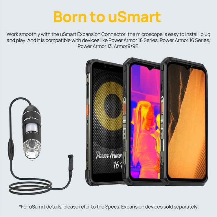 Ulefone uSmart C01 Wired Digital Microscope for Ulefone Armor 18 Series / 9 / 9E & Power Armor 16 Series / 13 / Armor Pad