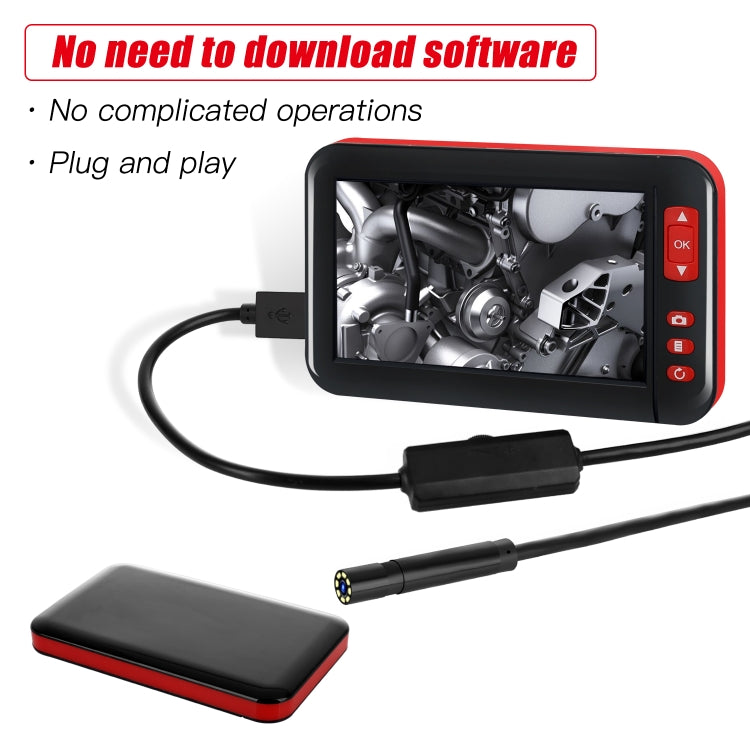 P20 4.3 Inch Screen Display HD1080P Inspection Endoscope with 8 LEDs, Length: 10m, Lens Diameter: 8mm, Hard Line