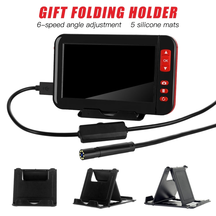 P20 4.3 Inch Screen Display HD1080P Inspection Endoscope with 8 LEDs, Length: 10m, Lens Diameter: 8mm, Hard Line