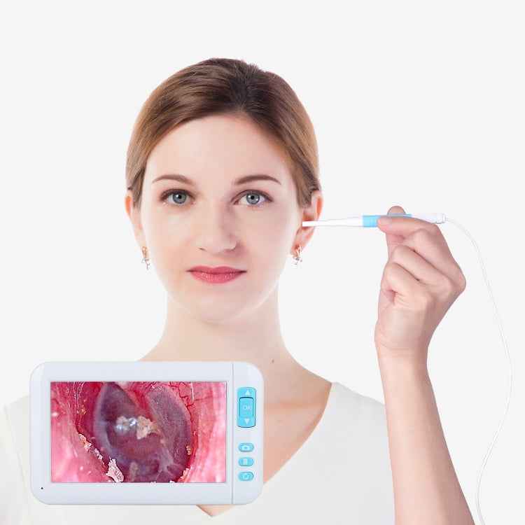 C01 4.3 Inch Screen Display HD1080P Visual Earspoon Endoscope with 6 LEDs, Diameter:3.9mm