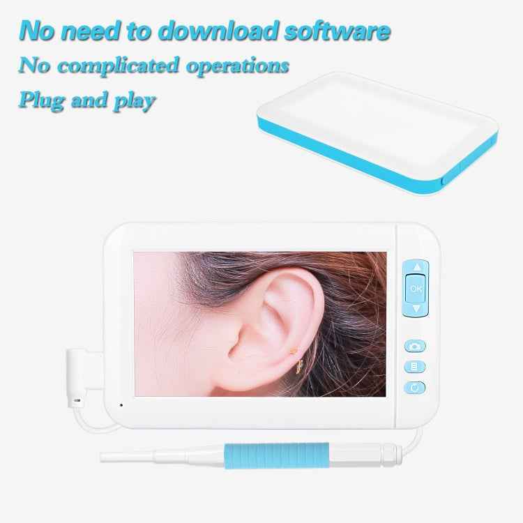 C01 4.3 Inch Screen Display HD1080P Visual Earspoon Endoscope with 6 LEDs, Diameter:3.9mm