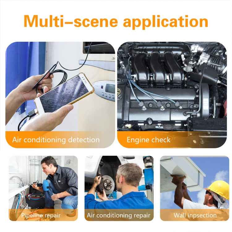 inskam107 3.9mm 3 In 1 HD Waterproof Industry Digital Endoscope Inspection Camera, Length: 5m Flexible Cable