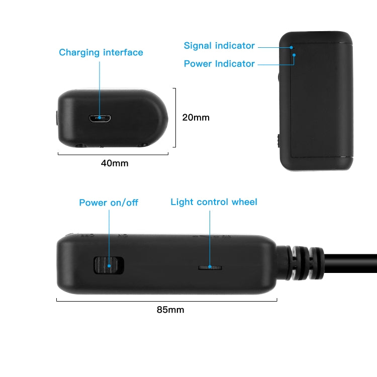 F220 5.5mm HD 5.0MP WIFI Endoscope Inspection Camera with 6 LEDs, Length: 5m