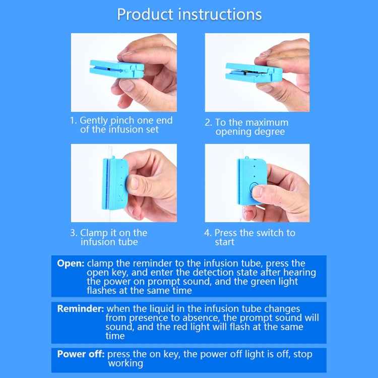 5 PCS BJYSY-001 Infusion Reminder Alarm Sensor Monitor Hospital Security