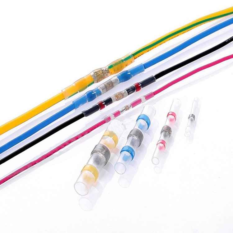 100 PCS AWG26-24 0.25-0.34mm Seal Heat Shrink Butt Wire Connectors White Terminals Solder Sleeve