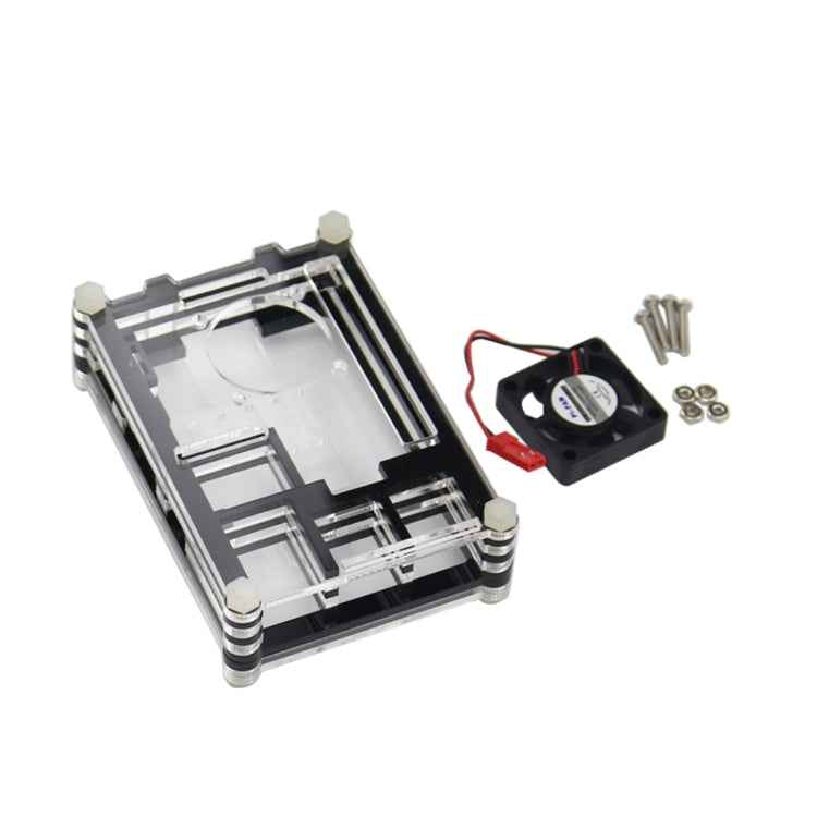 9 Layers Acrylic Box Shell Case with Cooling Fan for Raspberry pi 3