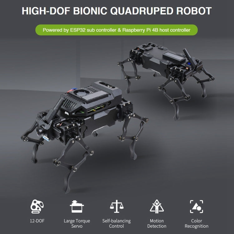 Waveshare WAVEGO 12-DOF Bionic Dog-Like Robot, Basic Version, Basic Version
