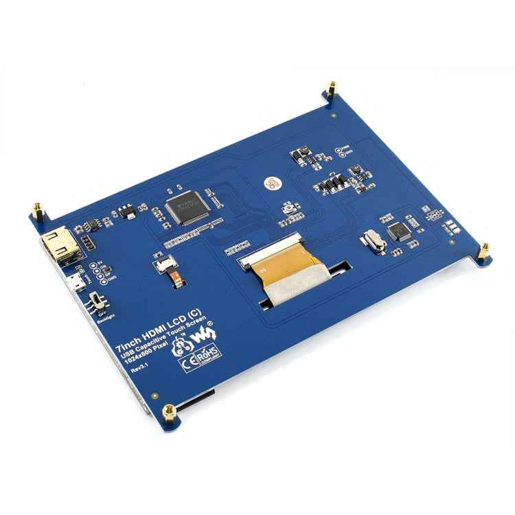 WAVESHARE 7 Inch HDMI LCD (C) 1024×600 Touch Screen  for Raspberry Pi Supports Various Systems