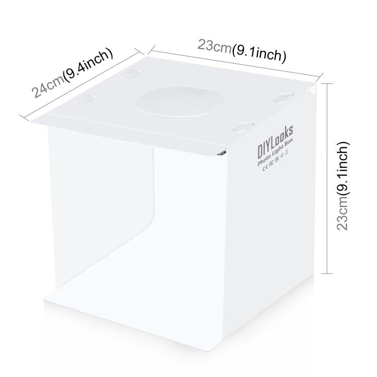 20cm Include 2 LED Panels Folding Portable 1100LM Light Photo Lighting Studio Shooting Tent Box Kit with 6 Colors Backdrops (Black, White, Yellow, Red, Green, Blue), Unfold Size: 24cm x 23cm x 23cm