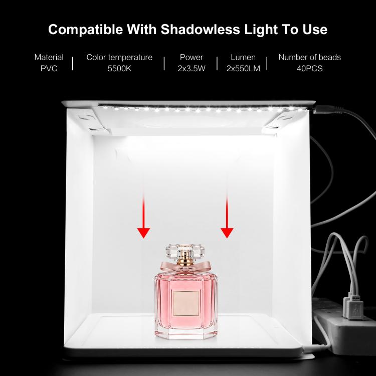 20cm Include 2 LED Panels Folding Portable 1100LM Light Photo Lighting Studio Shooting Tent Box Kit with 6 Colors Backdrops (Black, White, Yellow, Red, Green, Blue), Unfold Size: 24cm x 23cm x 23cm