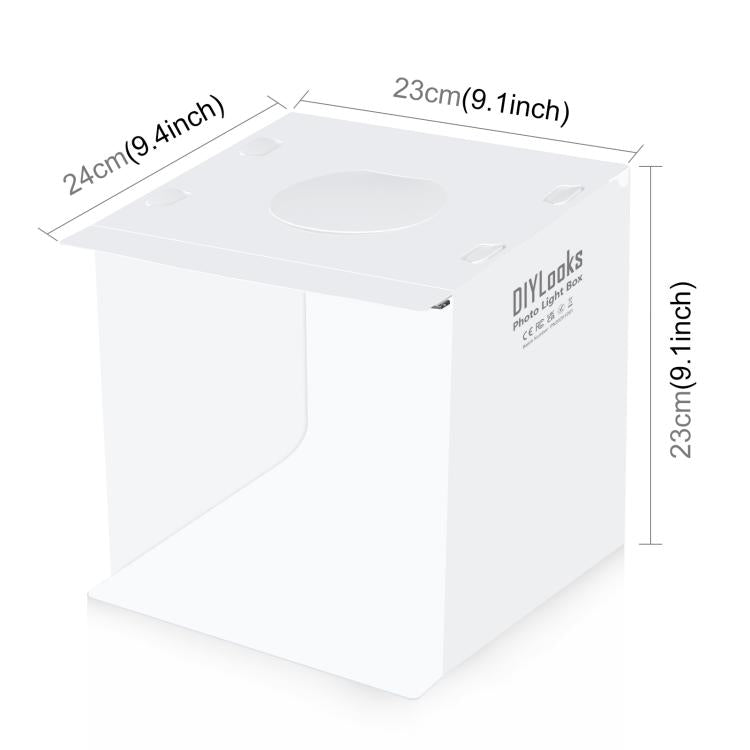 20cm Include 2 LED Panels Folding Portable 1100LM Light Photo Lighting Studio Shooting Tent Box Kit with 2 Colors Backdrops (Black, White), Unfold Size: 24cm x 23cm x 23cm